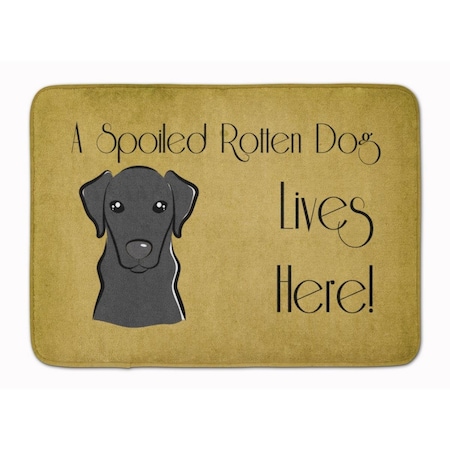 Carolines Treasures Black Labrador Spoiled Dog Lives Here Machine Washable Memory Foam Mat BB1483RUG